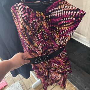 Strapless dress with jeweled belt